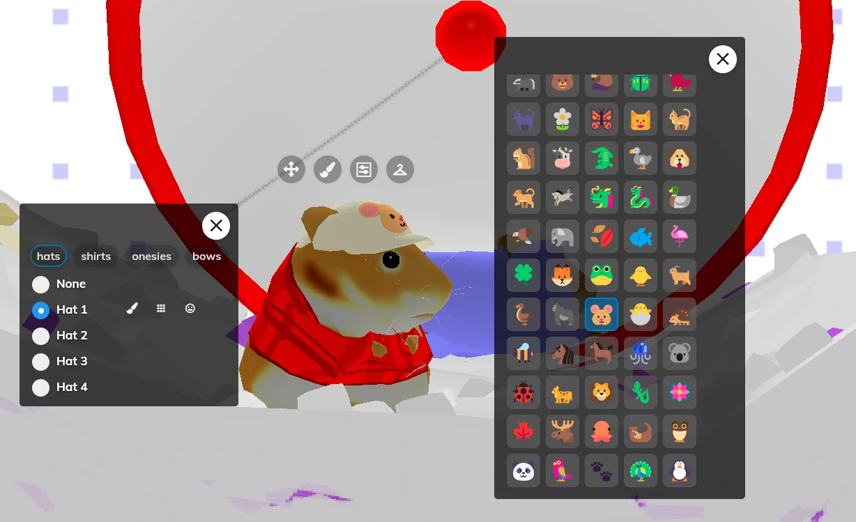 Customizing clothes on a hamster